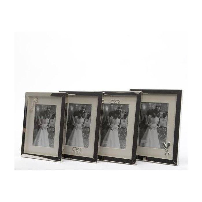 PORTA FOTO WEDDING 4 ASS NICKEL 17X2X22